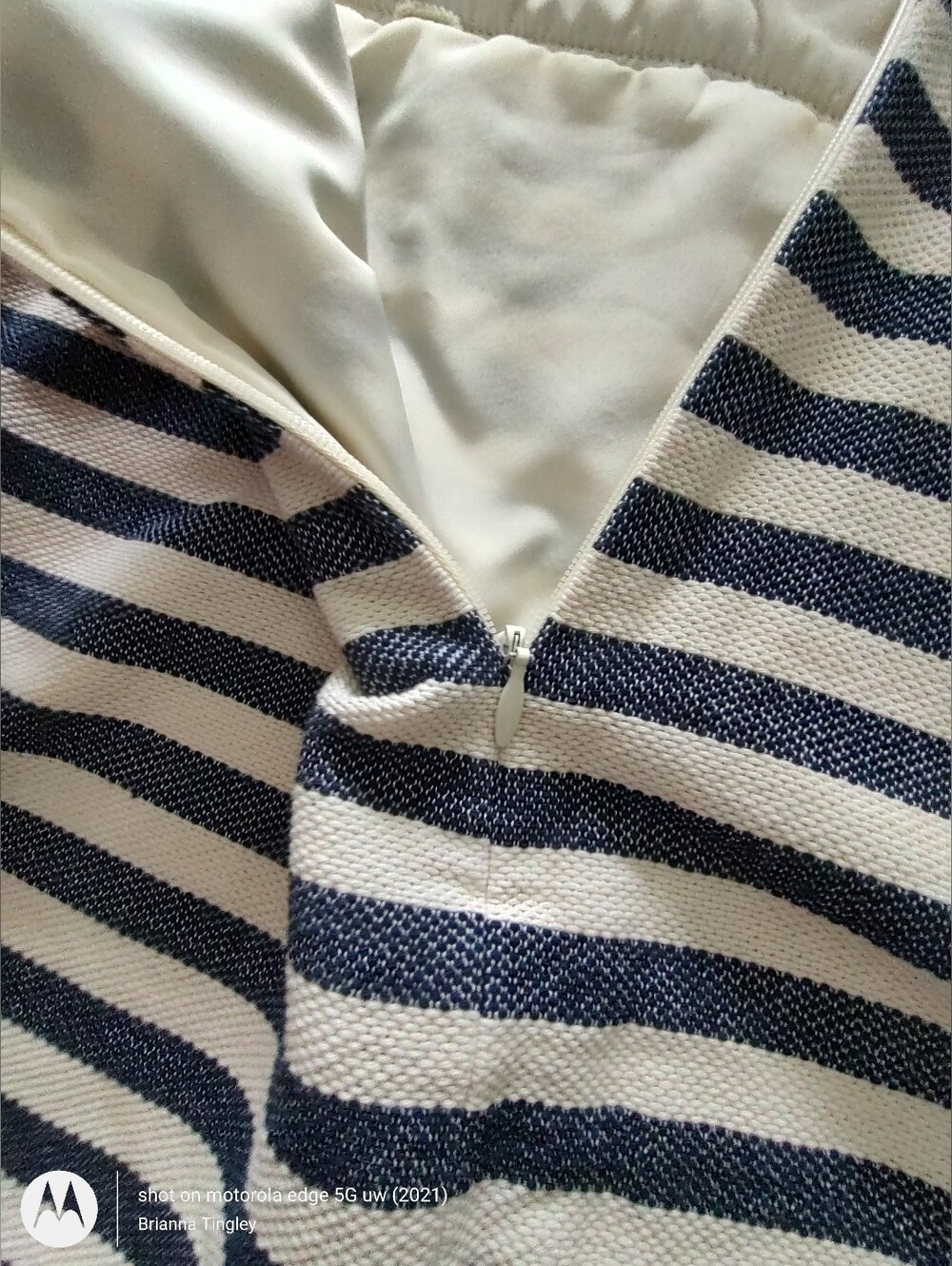 J.Crew Navy White Striped Wrap Mini Skirt Size 6 Like New - Picture 5 of 5